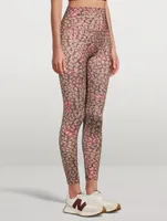 High-Waisted Midi Leggings Electric Cheetah Swirl Print
