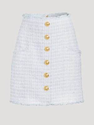 High-Waisted Tweed Mini Skirt