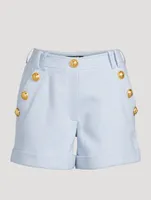 Cotton Pique Low-Rise Shorts