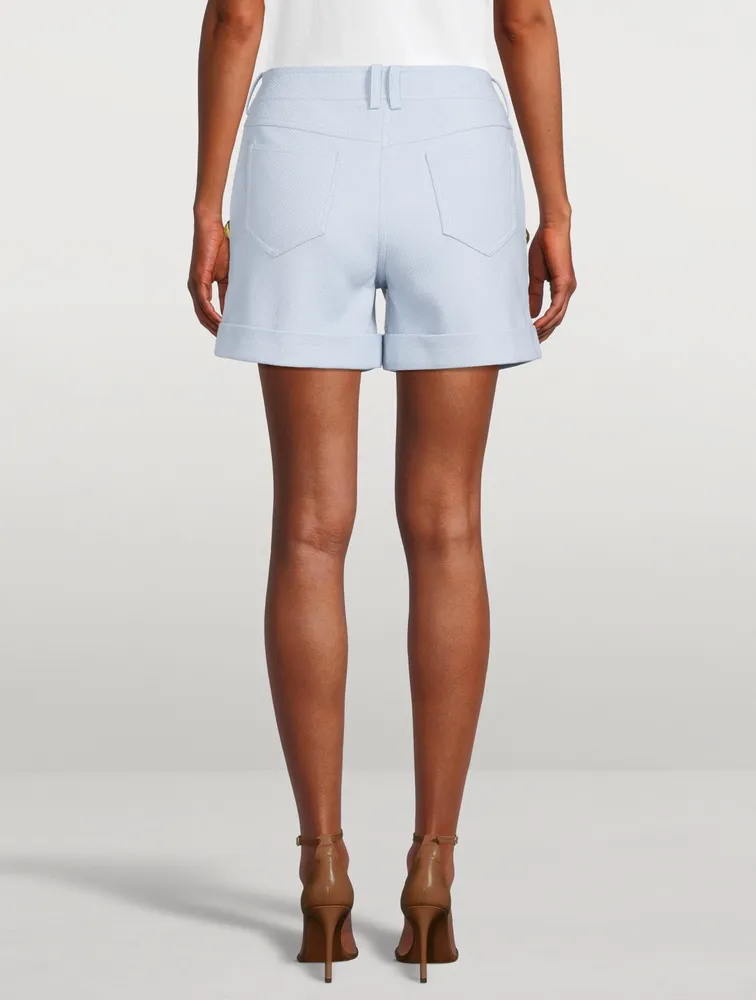 Cotton Pique Low-Rise Shorts