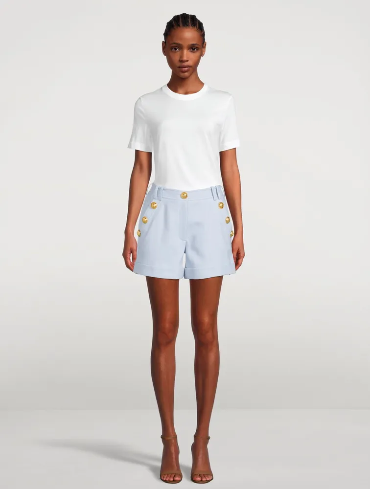 Cotton Pique Low-Rise Shorts