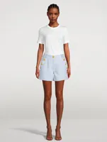 Cotton Pique Low-Rise Shorts