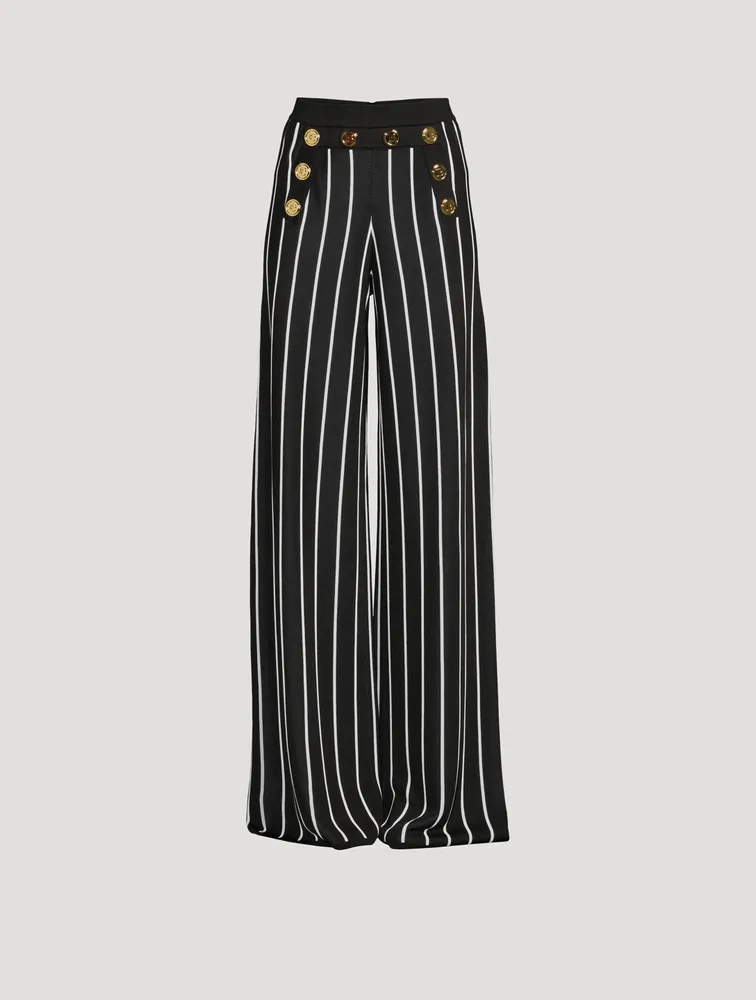 Wide-Leg Pants Striped Print