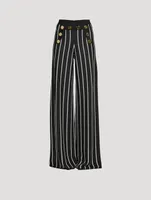 Wide-Leg Pants Striped Print