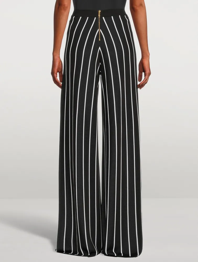 Wide-Leg Pants Striped Print