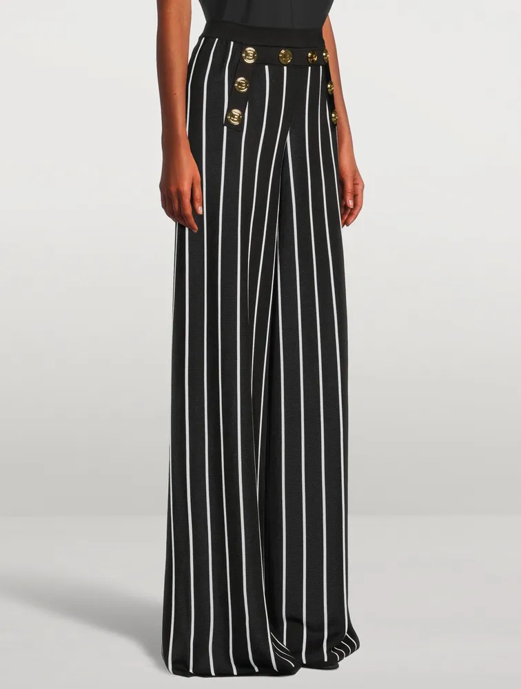 Wide-Leg Pants Striped Print