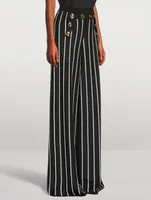 Wide-Leg Pants Striped Print