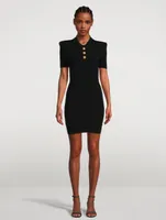 Knit Mini Dress With Goldtone Buttons