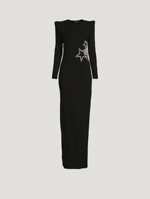 Long-Sleeve Gown With Embellished Stars