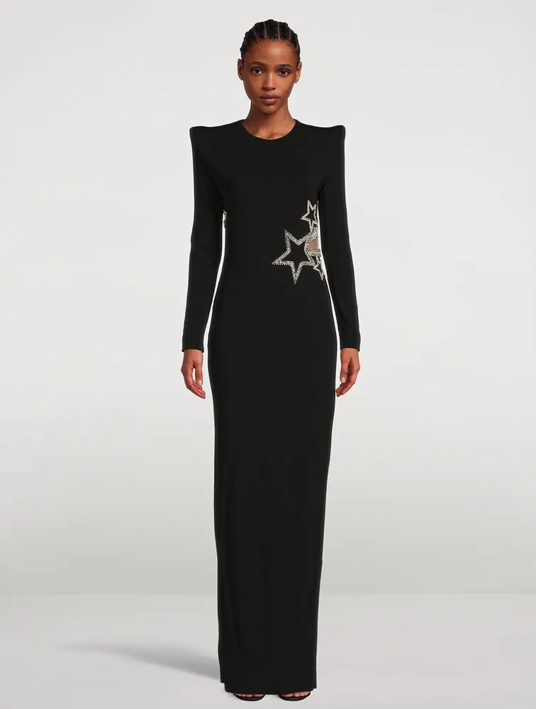 Long-Sleeve Gown With Embellished Stars