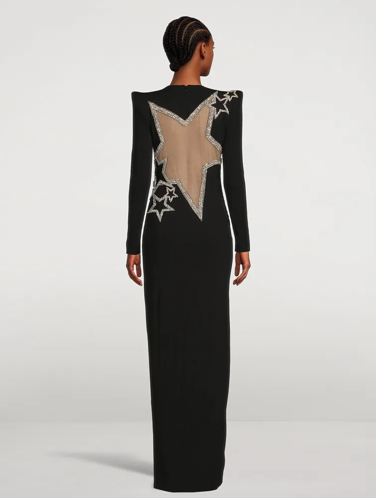 Long-Sleeve Gown With Embellished Stars