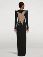 Long-Sleeve Gown With Embellished Stars