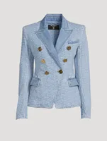 Denim Blazer Monogram Print