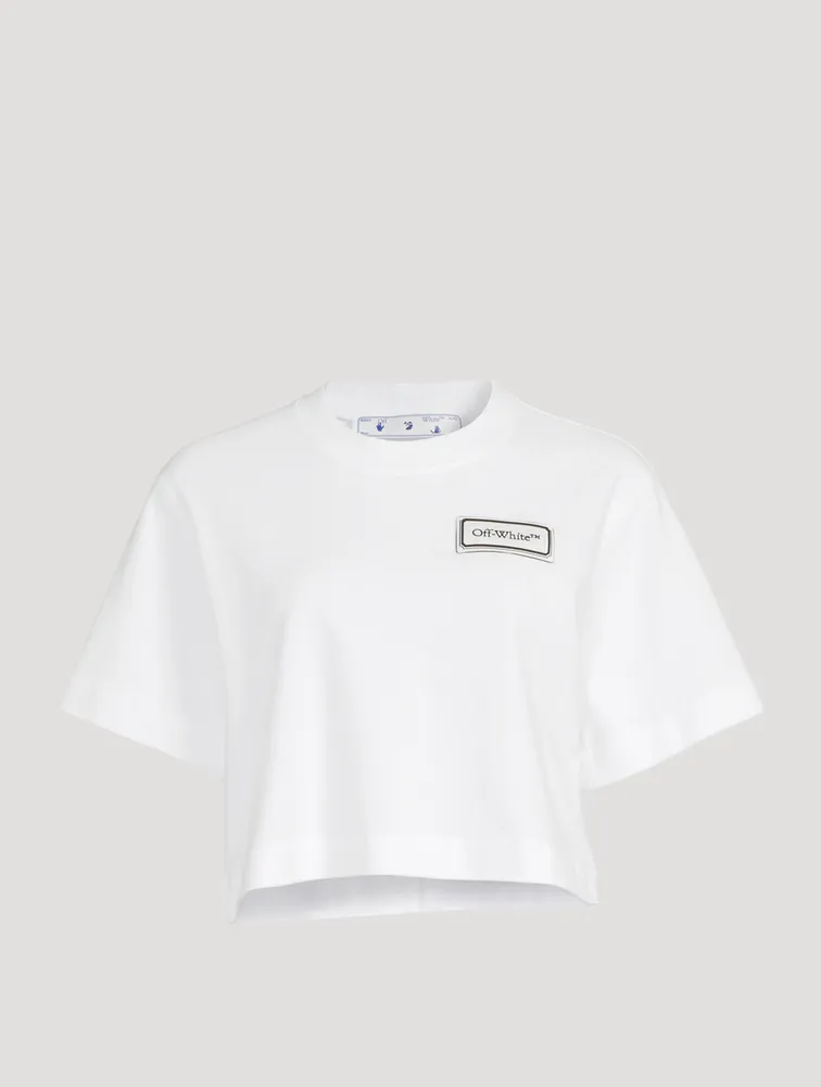 Cropped T-Shirt With Logo Patch