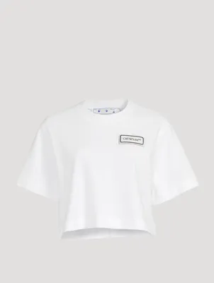 Cropped T-Shirt With Logo Patch