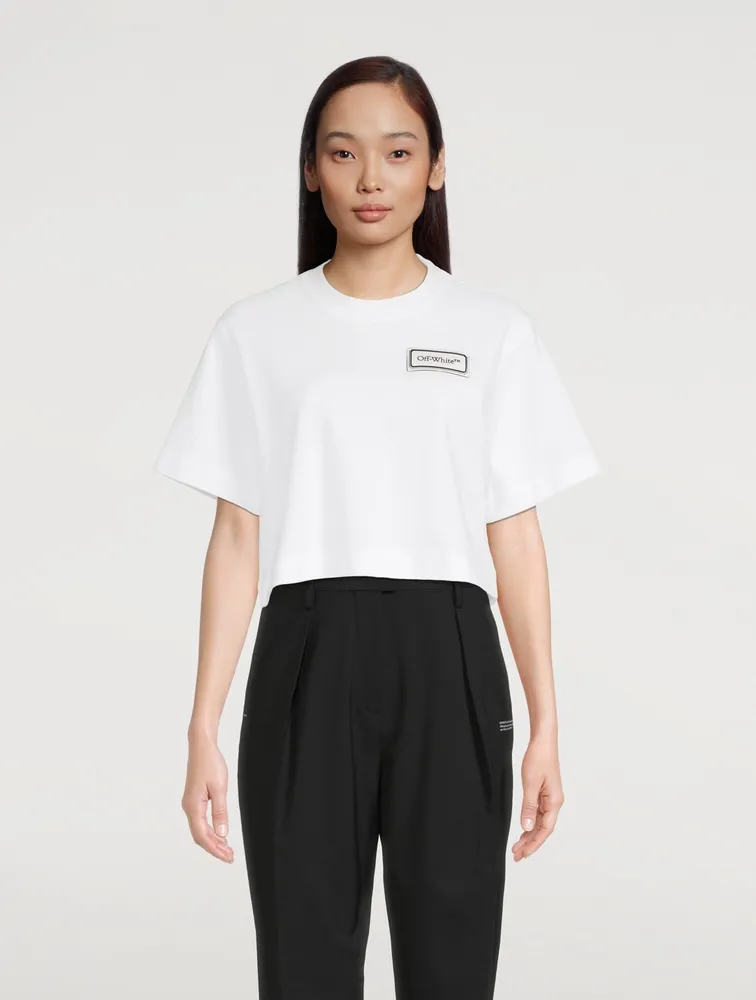 Cropped T-Shirt With Logo Patch