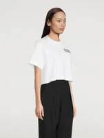 Cropped T-Shirt With Logo Patch