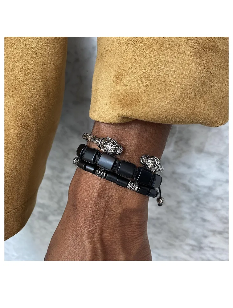 Malibu Tube Beaded Bracelet With Matte Onyx