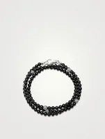 Beaded Wrap Around Bracelet With Matte Onyx