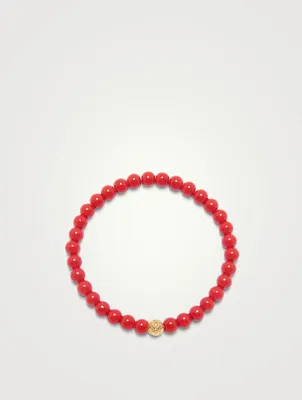 Red Vintage Trifocal Beaded Bracelet