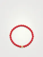 Red Vintage Trifocal Beaded Bracelet