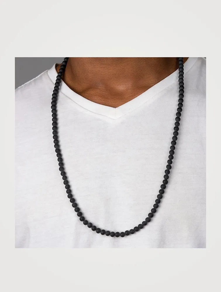 Matte Onyx Beaded Necklace