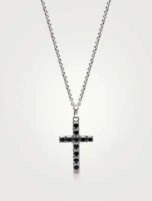 Stainless Steel And Silver Cross Pendant Necklace