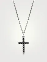 Stainless Steel And Silver Cross Pendant Necklace