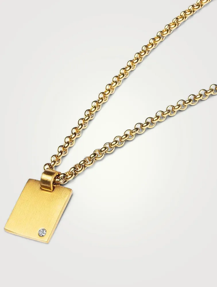 Mini 18K Gold Plated Dog Tag Necklace