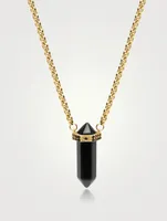 18K Gold Plated Evil Eye Necklace With Black Agate Crystal