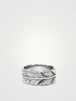 Stainless Steel Feather Ring