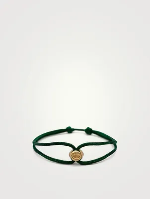 Double String Bracelet With 18K Gold Plated Evil Eye Bead