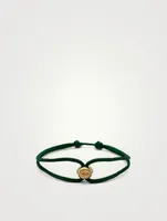 Double String Bracelet With 18K Gold Plated Evil Eye Bead