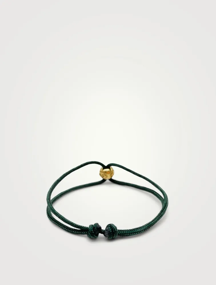 Double String Bracelet With 18K Gold Plated Evil Eye Bead