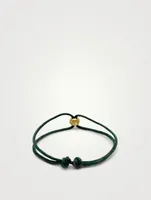 Double String Bracelet With 18K Gold Plated Evil Eye Bead
