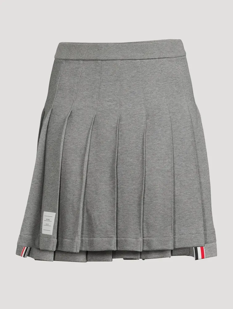 Dropped Back Pleated Mini Skirt