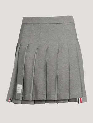 Dropped Back Pleated Mini Skirt