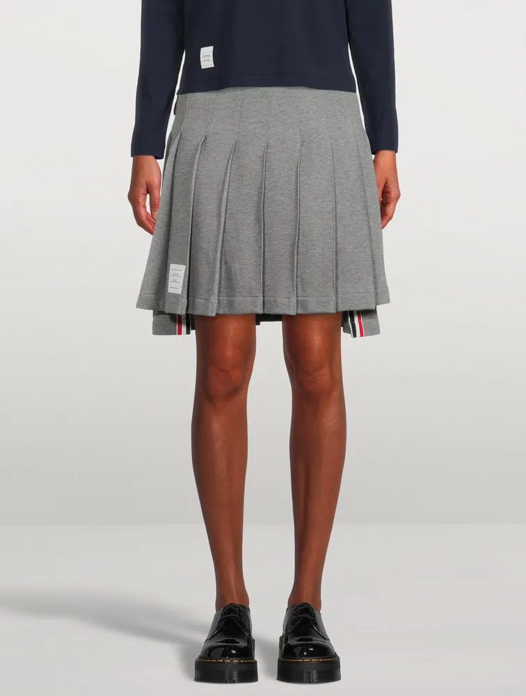 Dropped Back Pleated Mini Skirt