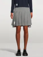 Dropped Back Pleated Mini Skirt