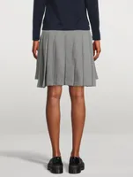 Dropped Back Pleated Mini Skirt