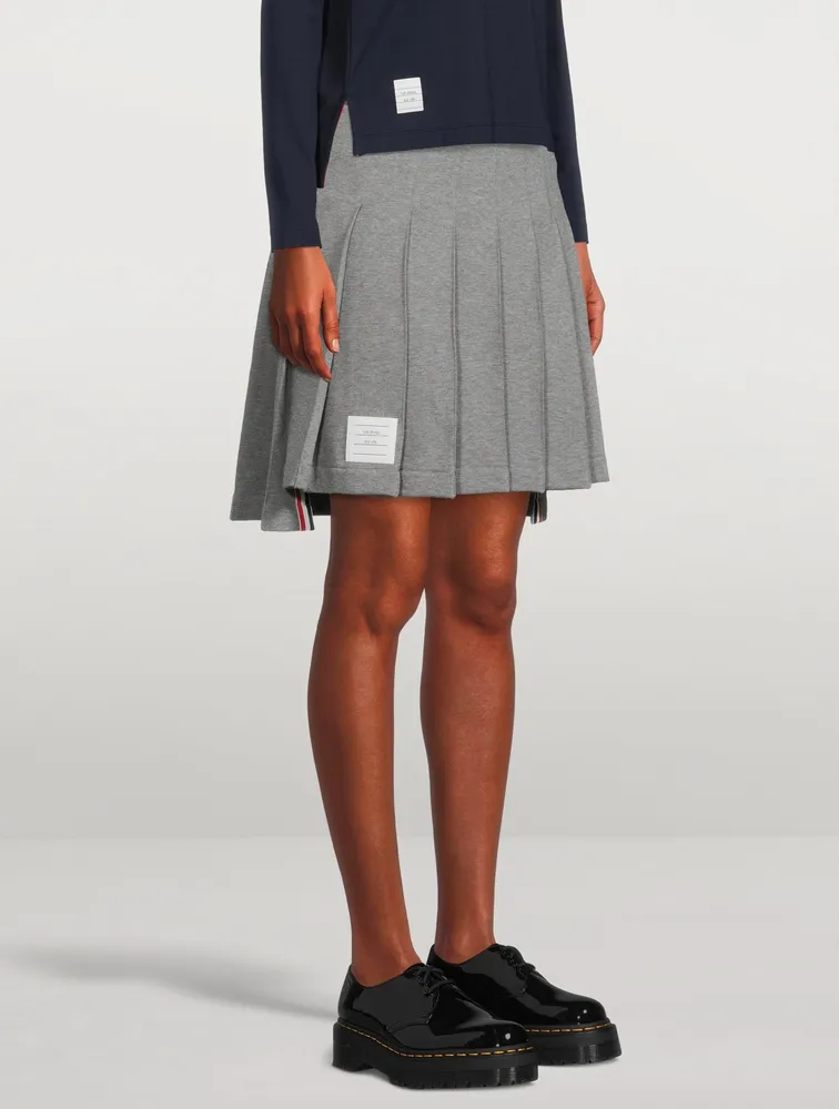 Dropped Back Pleated Mini Skirt