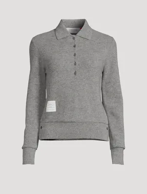 Long-Sleeve Cashmere Polo Sweater