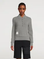 Long-Sleeve Cashmere Polo Sweater