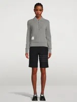 Long-Sleeve Cashmere Polo Sweater