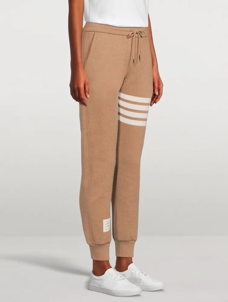 Cashmere Sweatpants With Four-Bar Stripe