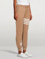 Cashmere Sweatpants With Four-Bar Stripe