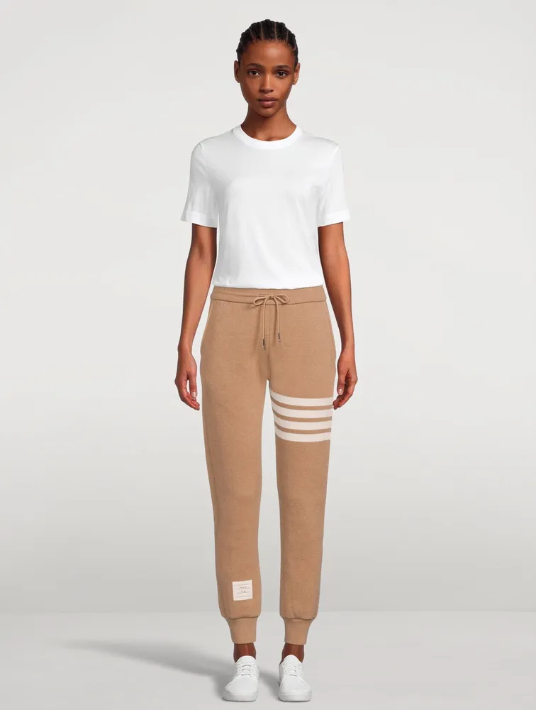 Cashmere Sweatpants With Four-Bar Stripe