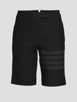 Cotton Four-Bar Bermuda Shorts