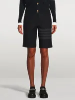 Cotton Four-Bar Bermuda Shorts