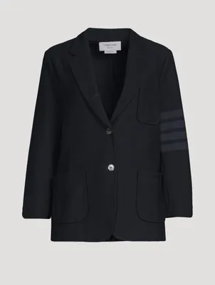 Double Face Tech Twill Sack Jacket With Tonal Four-Bar